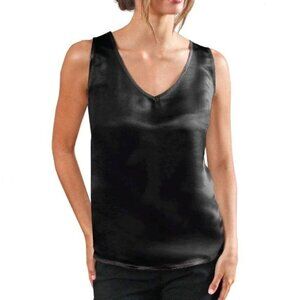 Tara Sartoria Black Silk Tank Top Shell Sz XL X-Large